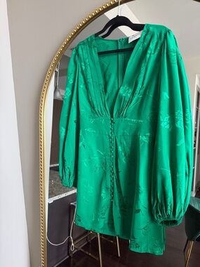 slim fit dress slacks Rat & Boa Gaia Dress Green Sequin
